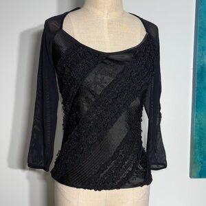 Chic Black Lace Women's Blouse